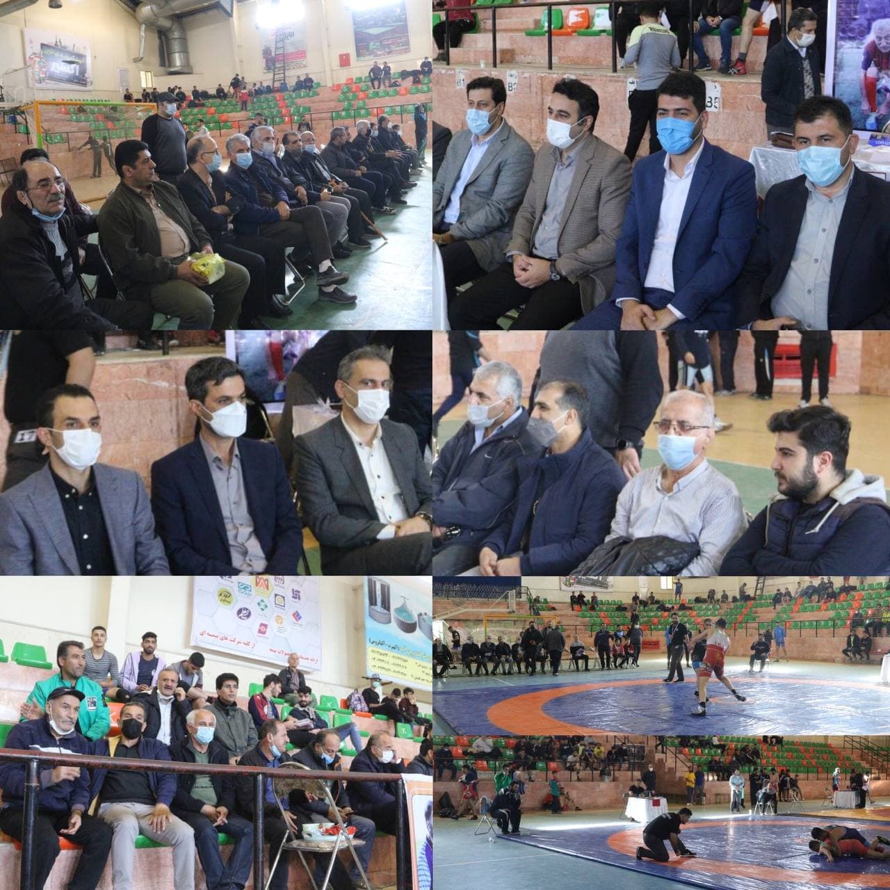 حضور شهردار و اعضای شورای اسلامی شهر لاهیجان در مسابقات کشتی فرنگی بزرگسالان قهرمانی استان گیلان